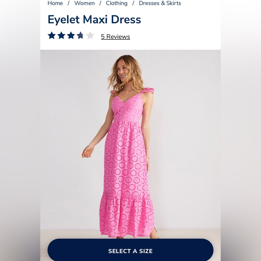 New with tags Vineyard Vines Eyelet Maxi dress pink(Paradise Punch). Size XL